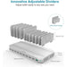 Unitek USB Charging Station for Multiple Devices, 10 - Port with QC 3.0, 60W - White - Macfixit Australia