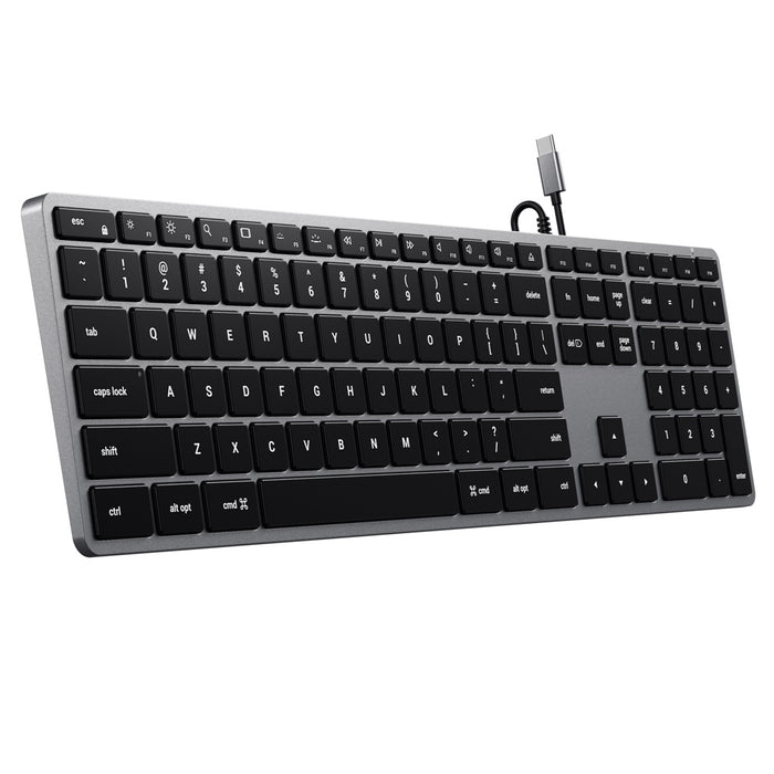 Satechi Slim W3 Wired USB-C Backlit Keyboard - Space Grey
