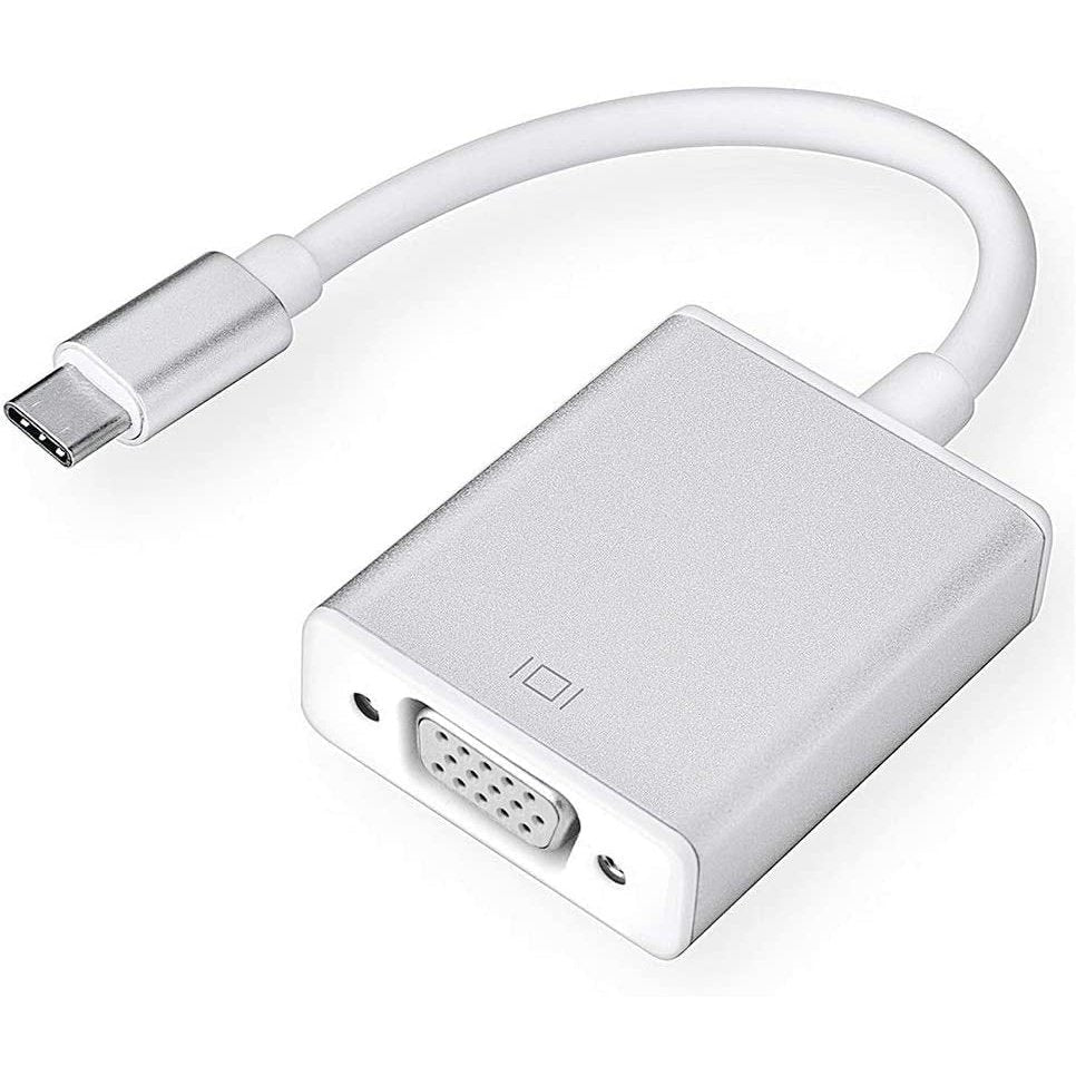 USB - C (Thunderbolt 3) to VGA Adapter, Converter Compatible with MacBook Pro, New MacBook, MacBook Air 2018, Dell XPS 13 - 15, Surface Book 2 and More - Silver - Macfixit Australia