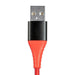 USB Type C to Type A Charge & Sync Kevlar - Reinforced Nylon - Braid Cable, 0.9 m - Red - Macfixit Australia