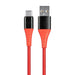 USB Type C to Type A Charge & Sync Kevlar - Reinforced Nylon - Braid Cable, 0.9 m - Red - Macfixit Australia