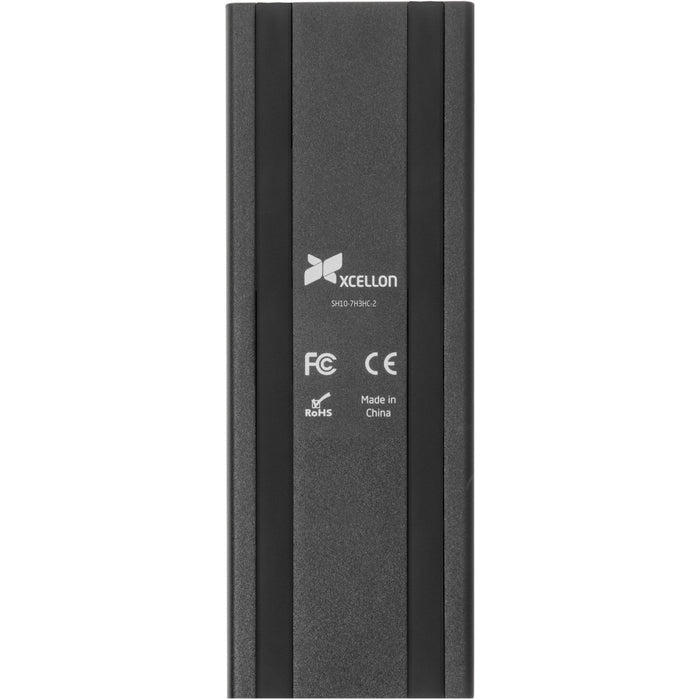 Xcellon 10 - Port Powered USB 3.0 Slim Aluminum Hub with 3 Dual Data - Charging Ports - Black - Macfixit Australia